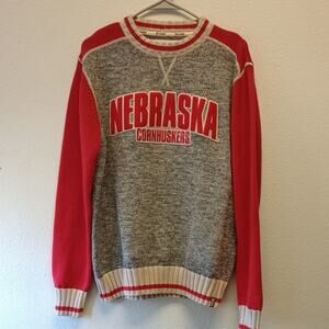 Bruzer Nebraska Cornhuskers Embroidered Cotton Crew Neck Knitted Sweater Size M